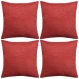 vidaXL Cushion Covers 4 pcs Linen-look Burgundy 50x50 cm
