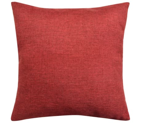 vidaXL Cushion Covers 4 pcs Linen-look Burgundy 50x50 cm