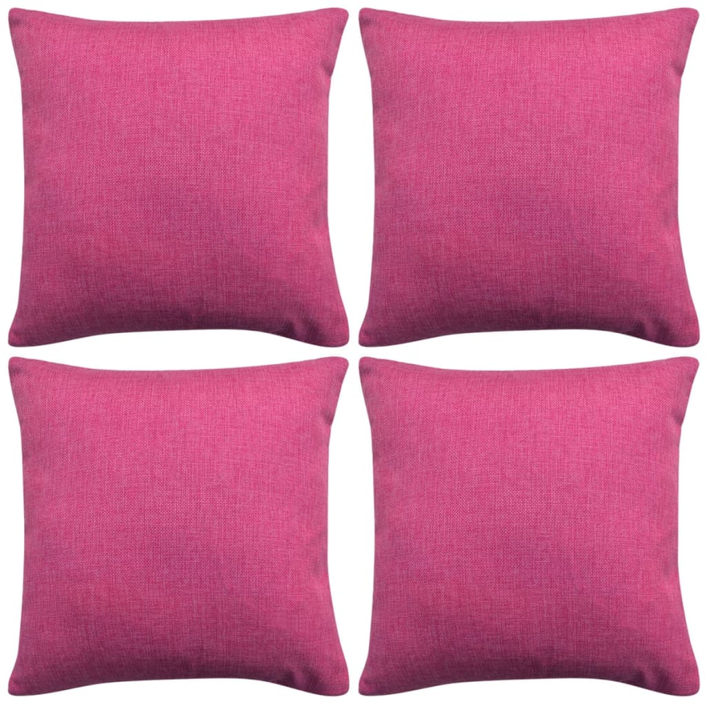 Tyynynpäällinen Pellavatyylinen Pinkki 4kpl 40×40 cm