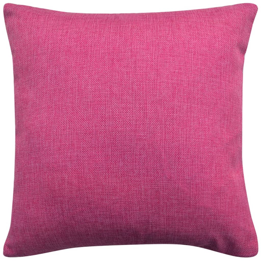 vidaXL Cushion Covers 4 pcs Linen-look Pink 40x40 cm