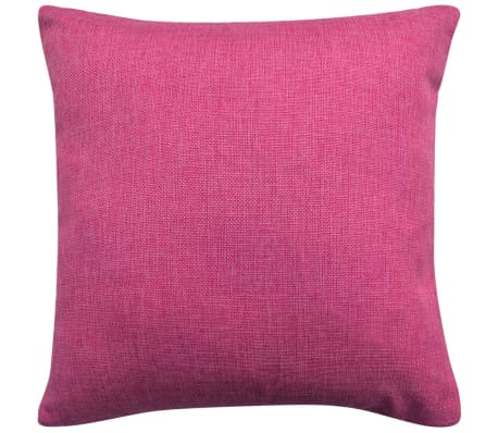 vidaXL Cushion Covers 4 pcs Linen-look Pink 40x40 cm