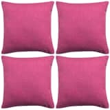 vidaXL Housse de coussin 4 pcs Lin Rose 50 x 50 cm