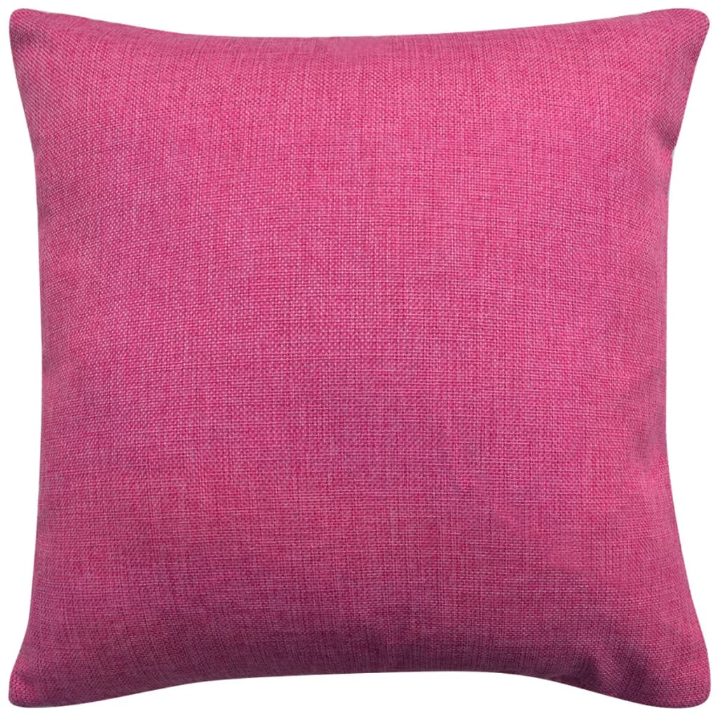 

vidaXL Kussenhoezen 4 stuks linnen look roze 50x50 cm