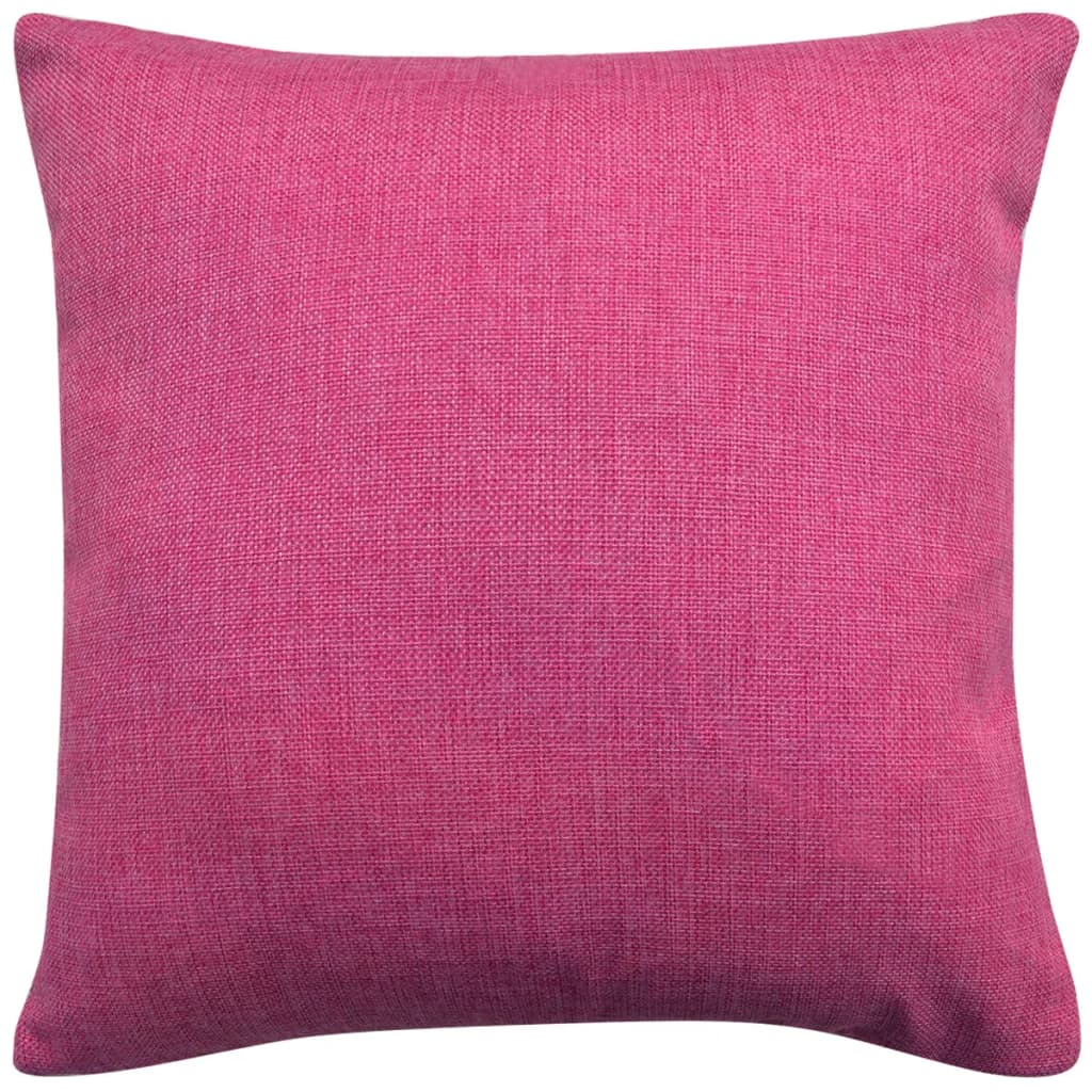 vidaXL 4 stk. pudebetræk linned-look pink 80x80 cm