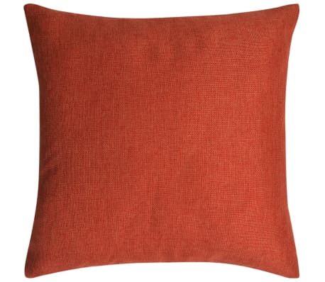 vidaXL Cushion Covers 4 pcs Linen-look Terracotta 50x50 cm