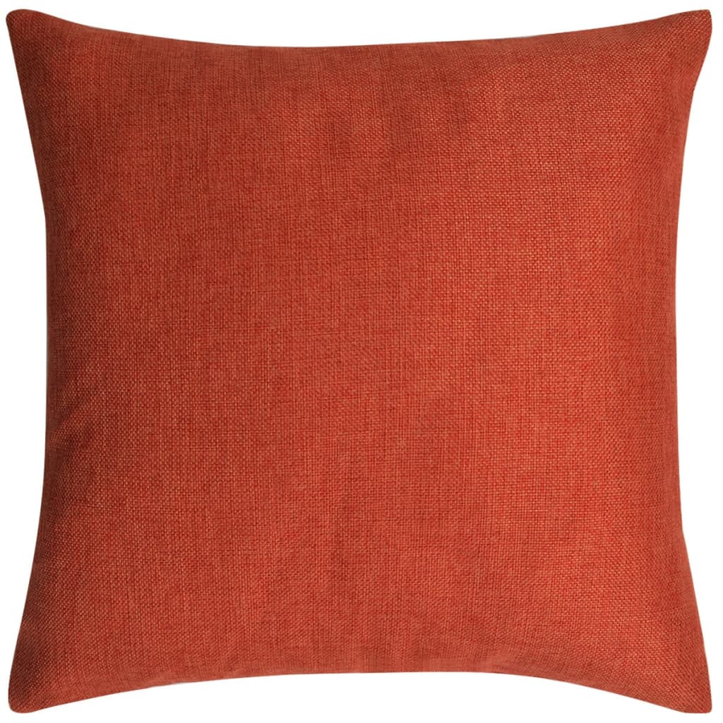 vidaXL Cushion Covers 4 pcs Linen-look Terracotta 80x80 cm