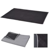 vidaXL Deka za Piknik Siva i Crna 100x150 cm