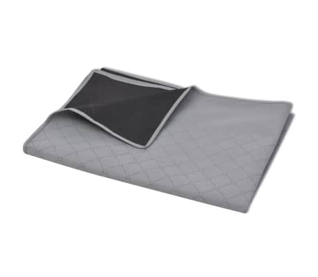 vidaXL Одеяло за пикник, сиво и черно, 150x200 см