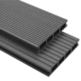 vidaXL WPC Terrassendielen mit Montagezubehör 16 m² 2,2 m Grau