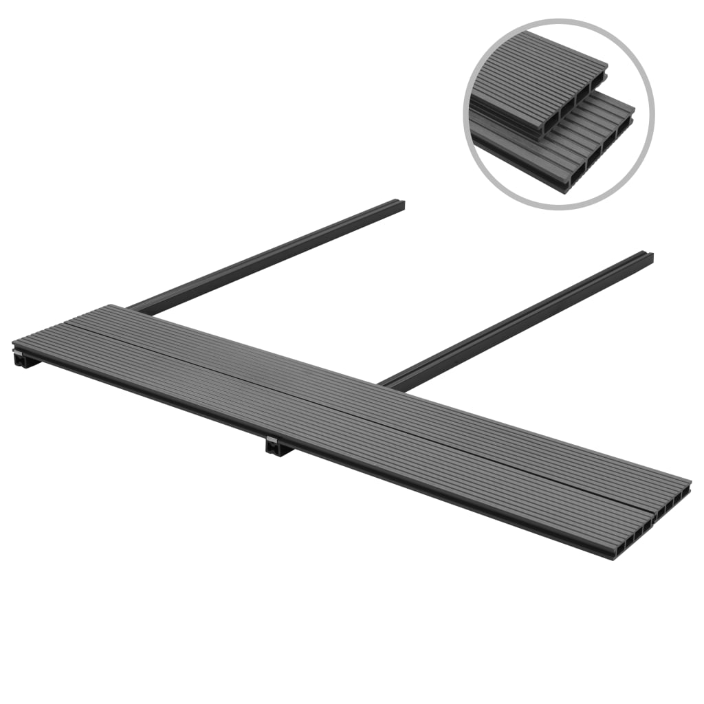 

vidaXL Terrasplanken HKC met accessoires 26 m² 2,2 m grijs