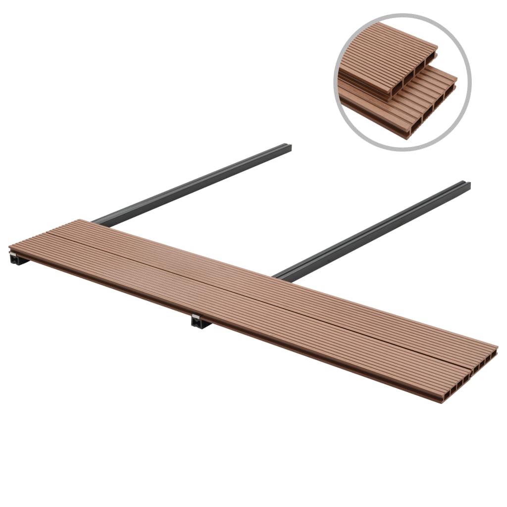 

vidaXL Terrasplanken HKC met accessoires 26 m² 2,2 m bruin