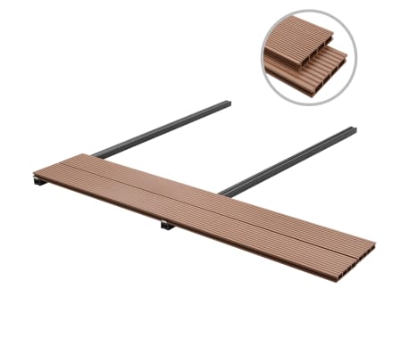vidaXL WPC Terrassendielen mit Montagezubeh&ouml;r 26 m&sup2; 2,2 m Braun