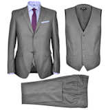 vidaXL Costume à trois pièces pour hommes Taille 46 Gris