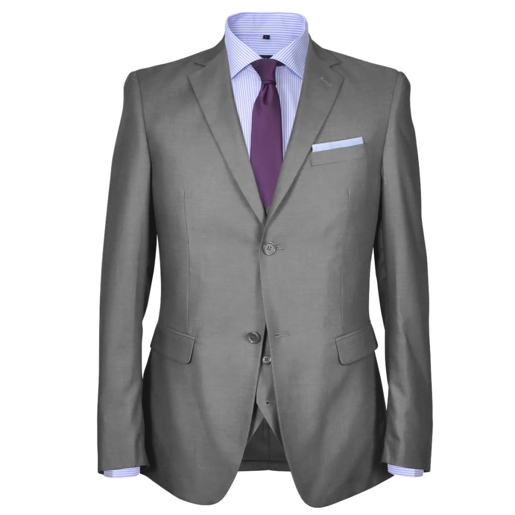 vidaXL Three Piece Men’s Business Suit Size 46 Grey