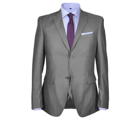 vidaXL Pánský třídílný business oblek šedý, vel. 46