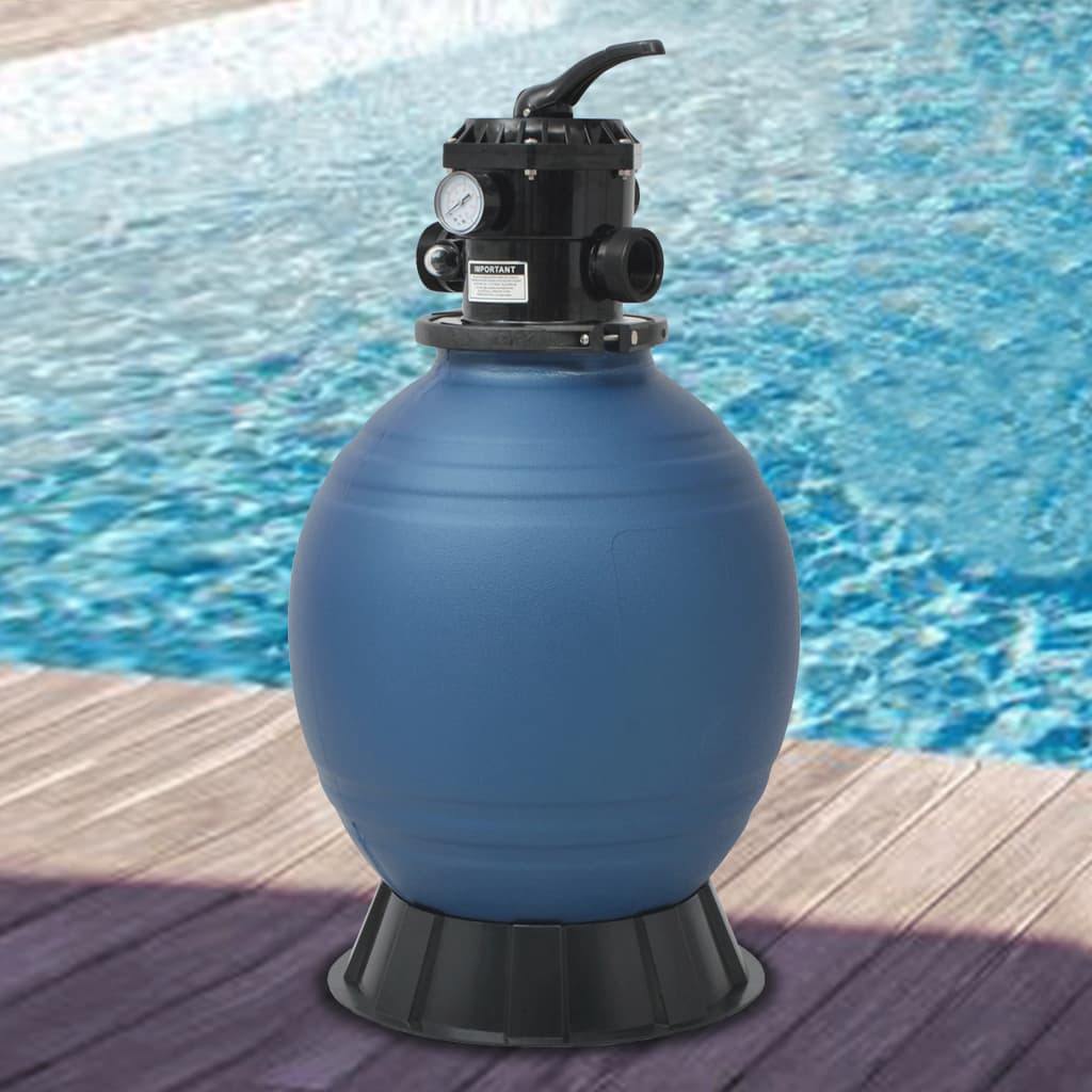 vidaXL Filtru cu nisip pentru piscină supapă 6 poziții albastru 460 mm vidaXL
