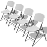 vidaXL Foldable Garden Chairs 4 pcs HDPE White