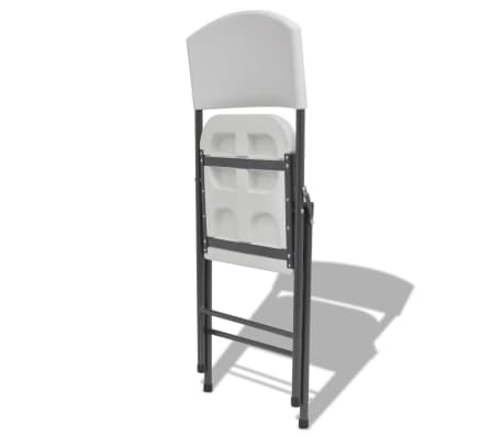 vidaXL 2/4x Sillas Plegables de Jardín Acero y Plástico Blancas