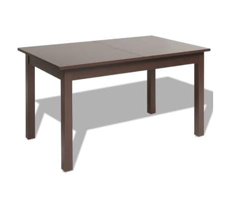 vidaXL pagarināms virtuves galds, 120/160x70x76.5 cm, tumši brūns