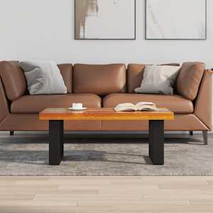 Konferenční stolek, teak a pryskyřice 100x50 cm - obrázek 3