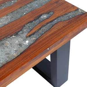 Konferenční stolek, teak a pryskyřice 100x50 cm - obrázek 12