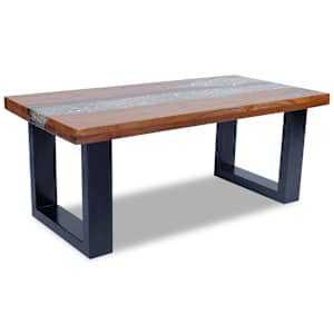 Konferenční stolek, teak a pryskyřice 100x50 cm - obrázek 7