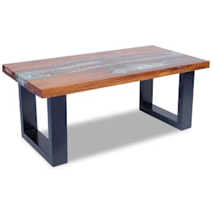 Konferenční stolek, teak a pryskyřice 100x50 cm - obrázek 8