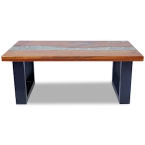 Konferenční stolek, teak a pryskyřice 100x50 cm - obrázek 10