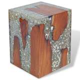 vidaXL Stool Teak Resin 11.8"x11.8"x15.7"