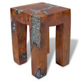 vidaXL Stool Teak Resin 11.8"x11.8"x15.7"