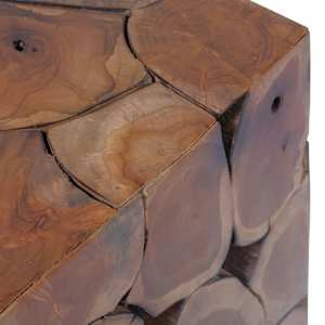 Stolička hnědá 40x40x45 cm masivní teak - obrázek 6