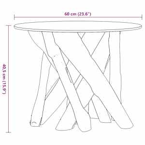 Konferenční stolek masivního teak naplavené dřevo 60 cm - obrázek 7