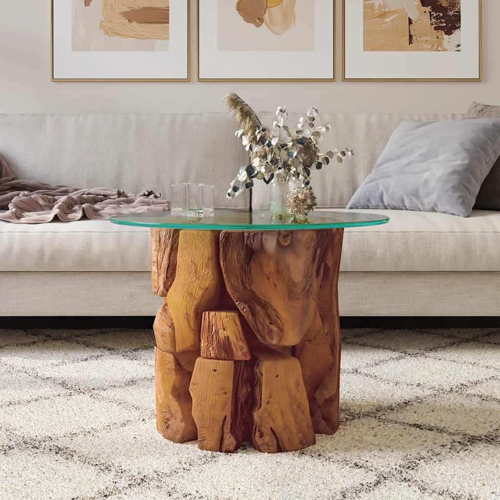 

vidaXL Salontafel 60 cm massief teak drijfhout