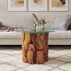 Konferenční stolek masivního teak naplavené dřevo 60 cm - obrázek 3