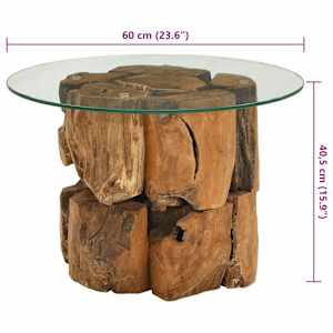 Konferenční stolek masivního teak naplavené dřevo 60 cm - obrázek 9