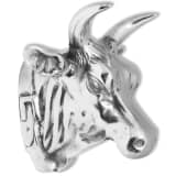vidaXL Cabeza de vaca decorativa para pared de aluminio plateado