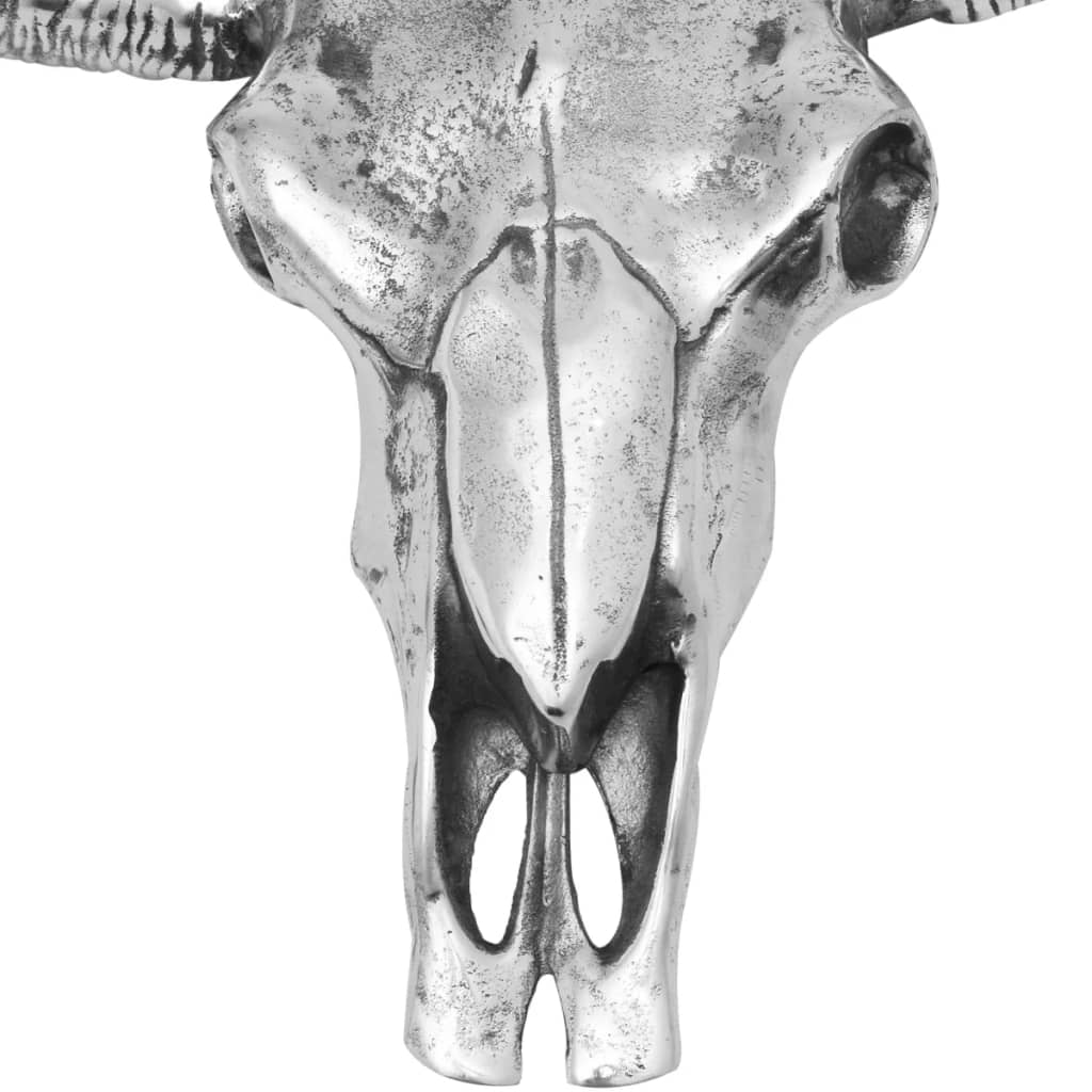 Falra rögzíthető koponya dekoráció alumínium ezüst 