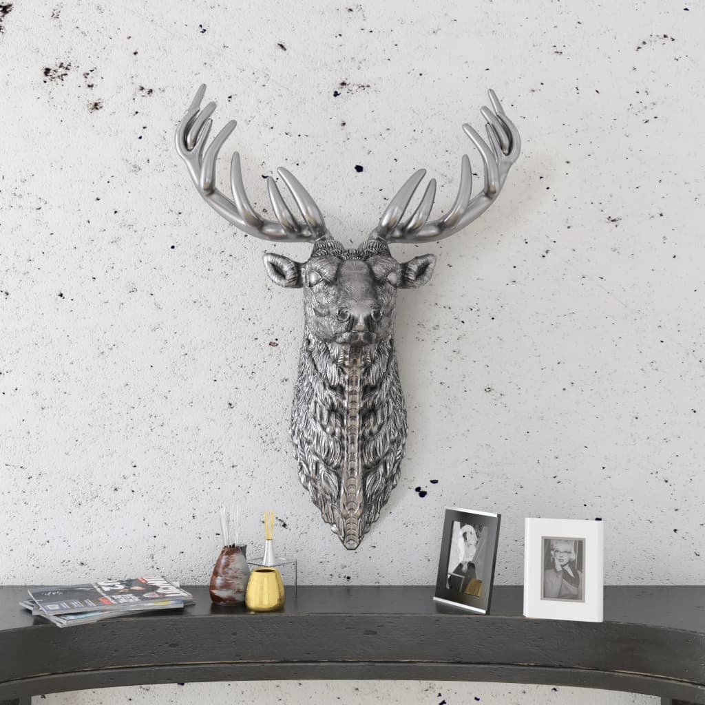 

vidaXL Hertenkop muurdecoratie aluminium zilver
