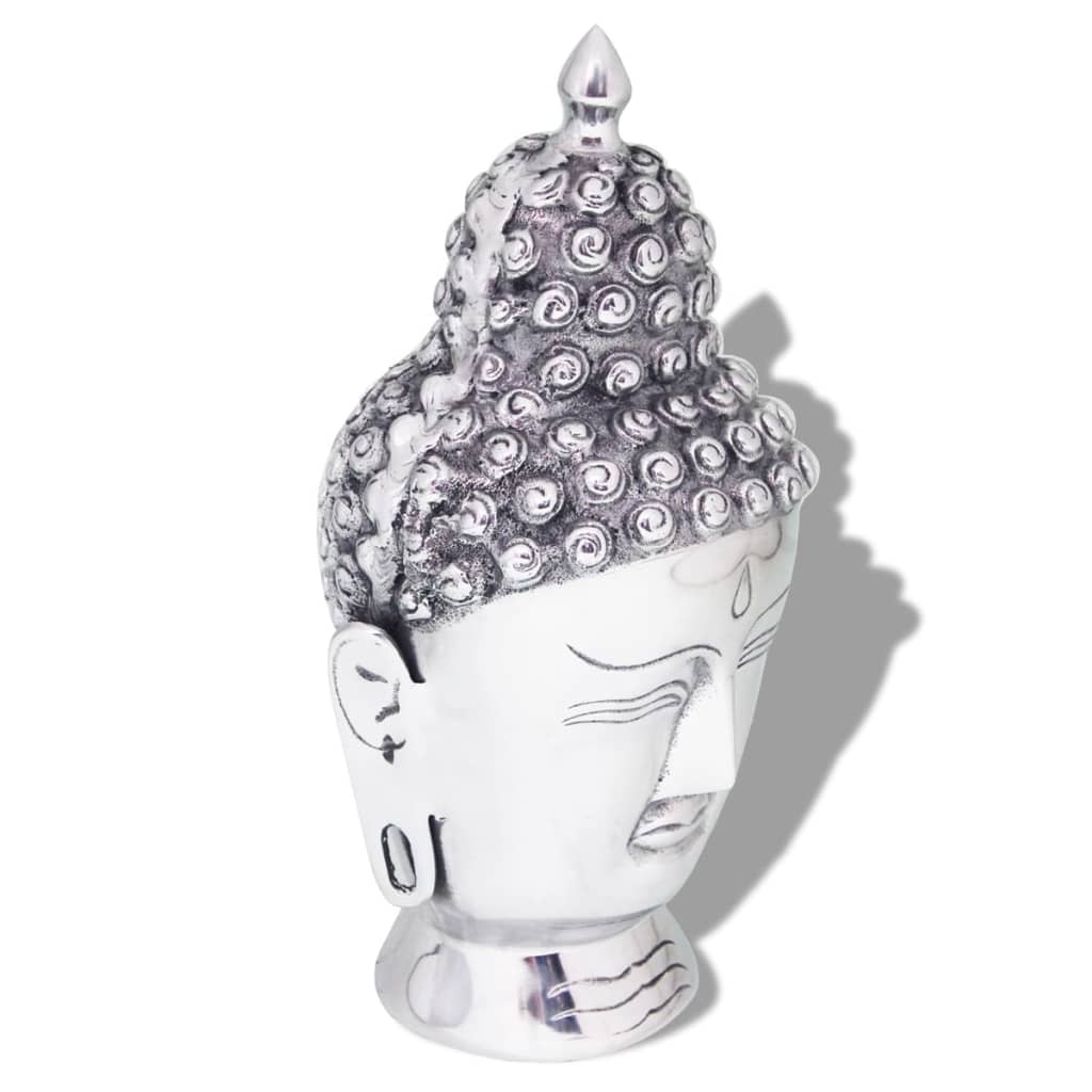 

vidaXL Boeddhahoofd ornament aluminium zilver