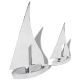 vidaXL Łódka dekoracyjna na ścianę, 2 szt. aluminium, srebrna