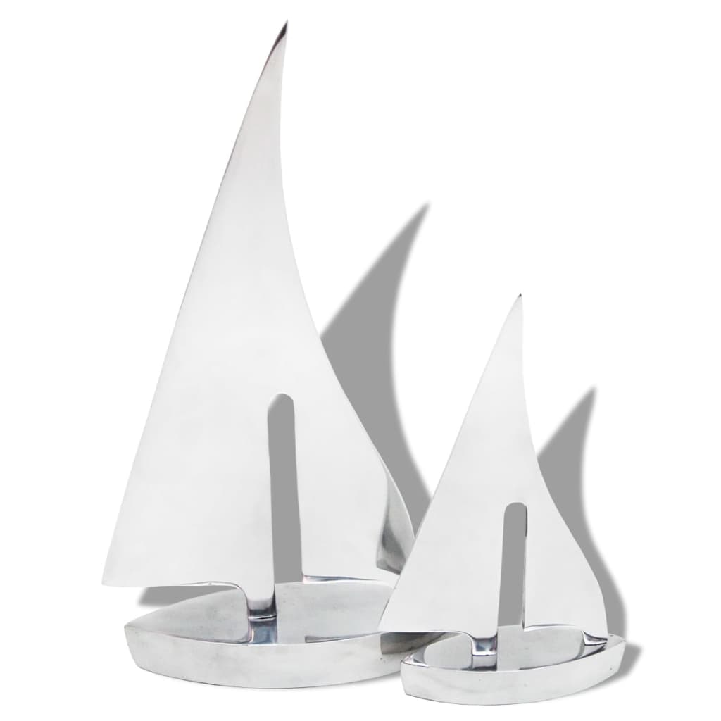 

vidaXL Zeilboot decoratie 2 stuks zilver aluminium