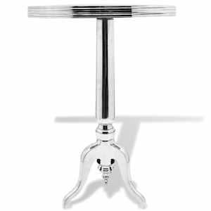 vidaXL Side Table Round Aluminium Silver