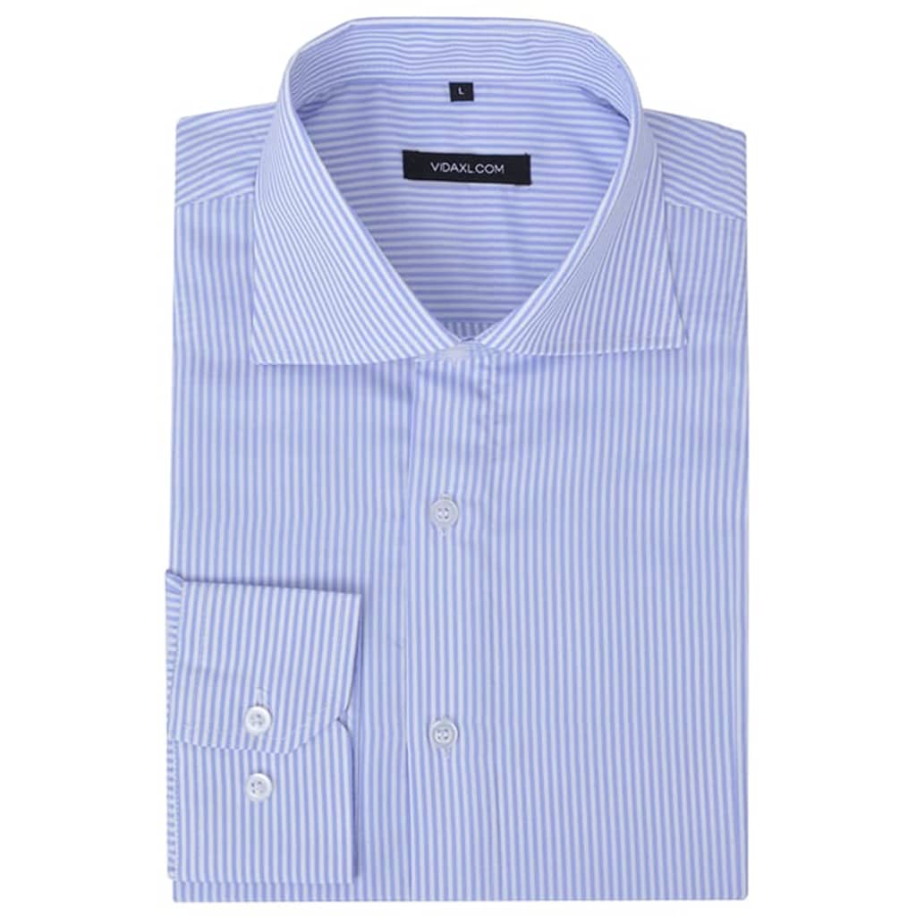 vidaXL Pánská business košile bílá/světle modrá proužek vel. S