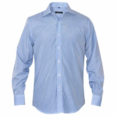 camisa rayas azul y blanca hombre