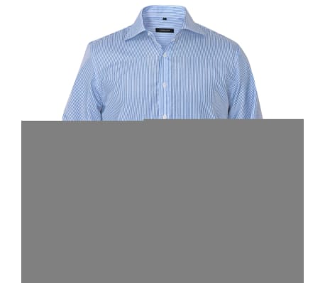 vidaXL Camicia Uomo Business Bianca e Blu a Righe Taglia XL