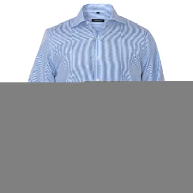 camisa blanca rayas azules hombre