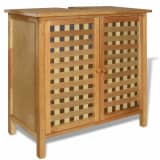 vidaXL Mueble de lavabo madera maciza de nogal 66x29x61 cm