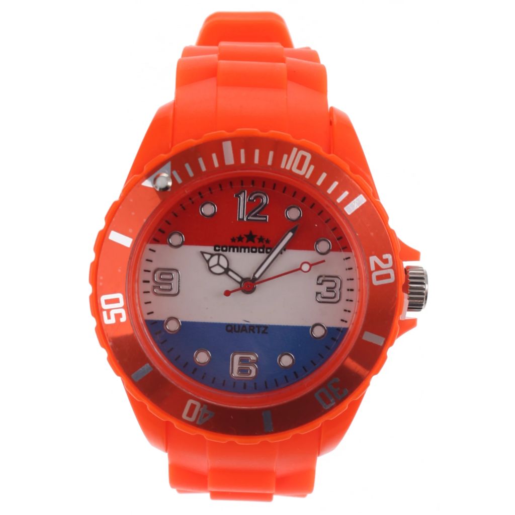 Nederland Horloge met lichtgevende wijzers oranje