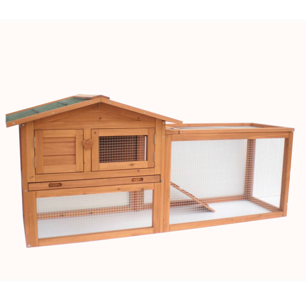 429421 @Pet Rabbit Hutch ”Manou” Brown 155x53x70cm