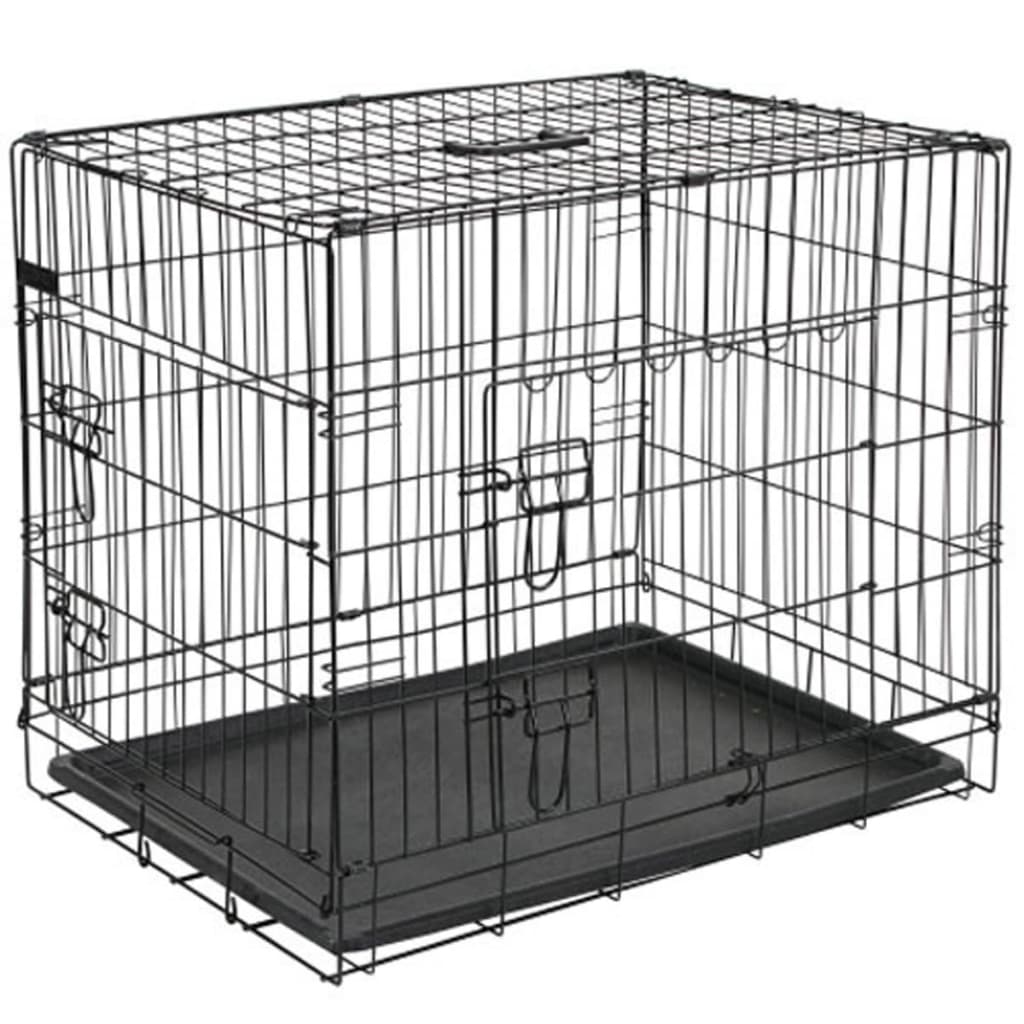 @Pet Hundetransportbox Metall 63x44x50,5 cm Schwarz 15001